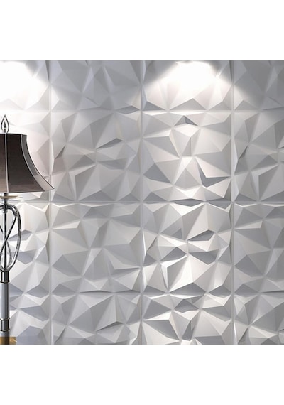 50cm X 50cm 1 Adet Beyaz 3d Abs Malzeme Pvc Dayanıklı Duvar Paneli Silinebilir Geometrik Model Panel Beyaz