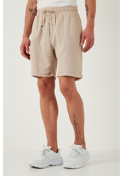 Buratti % 100 Pamuk Regular Fit Normal Bel Müslin Erkek Short Cf25S657802 Bej