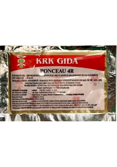 Krk Gıda Toz Boyası Ponceau Kırmızı 9 G
