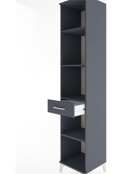 Hyperion Dolap 4 Raflı Tek Çekmeceli 44x44x221 Antrasit-antrasit Antrasit