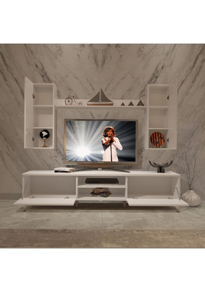 Decoraktiv Eko 7 Mdf Dvd Gold Tv Ünitesi Tv Sehpası Beyaz