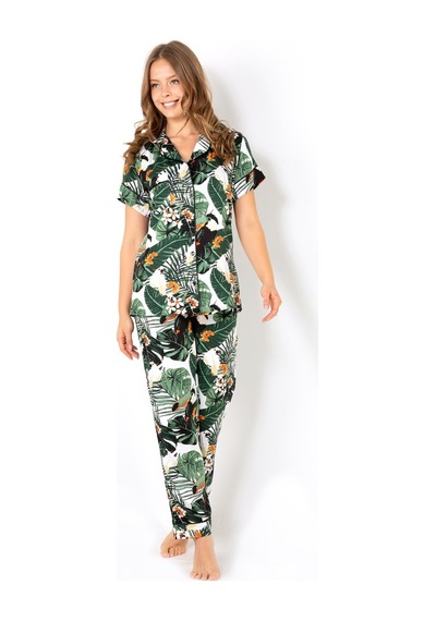 Doremi Ivied Kısa Kollu Bayan Pijama Takımı Çok Renkli