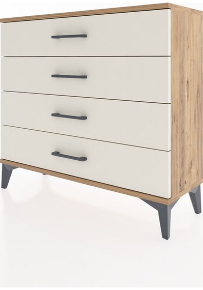 Arges Şifonyer 4 Çekmeceli 88x30x80 Çam-aytaşı Çam