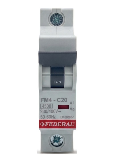 12 Adet Federal 1x20 A C Tipi 4.5ka Otomatik Sigorta Fm4 9eg-c0431-sd20