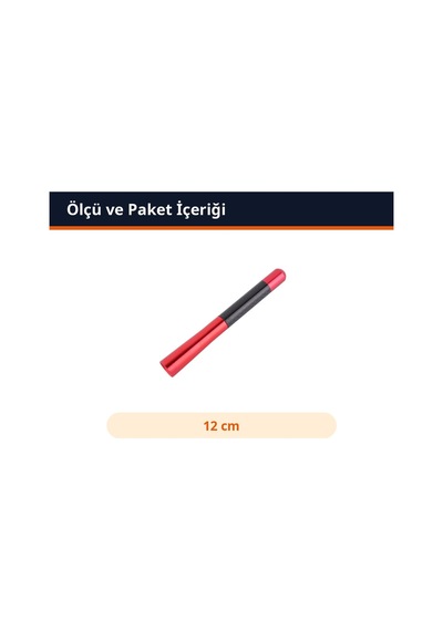 Trobus Oto Anten Çubuğu Alüminyum Karbon Fiber Görünümlü 12 Cm Kırmızı