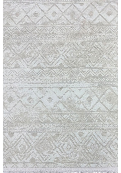 4 Metrekare - 6 Metrekare Bambu Tarz Modern Salon Oturma Odası Mutfak Halısı Antialerjik Krem 6165krem