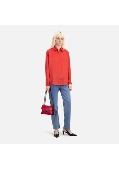 The Kooples Kadın Kırmızı Saten İpek Gömlek