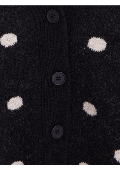 Lcw Modest Siyah Puantiyeli Oversize Kadın Triko Hırka