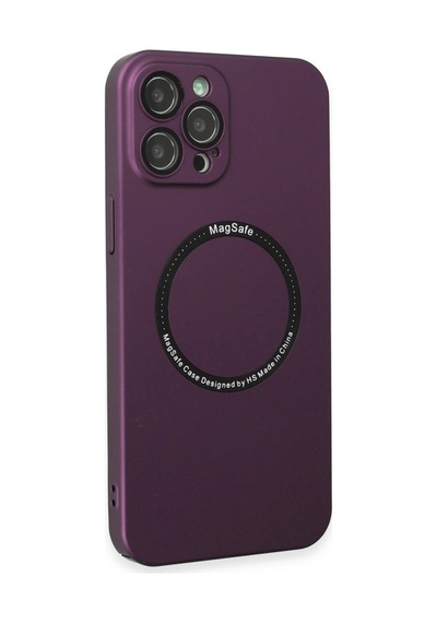 Apple Uyumlu iPhone 12 Pro Kılıf Jack Magneticsafe Lens Silikon Mürdüm,