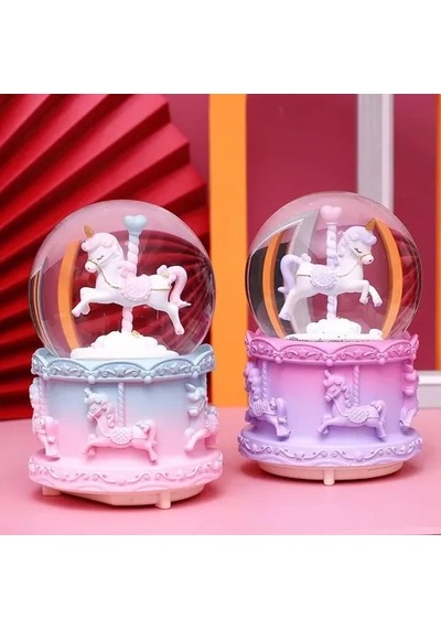 Mey İthalat Mini Boy Işıklı Unicorn Kar Küresi