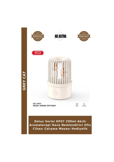Delux Serisi Hf07 200ml Akıllı Aromaterapi Hava Nemlendirici Ofis Cihazı Çalışma Masası Hediyelik