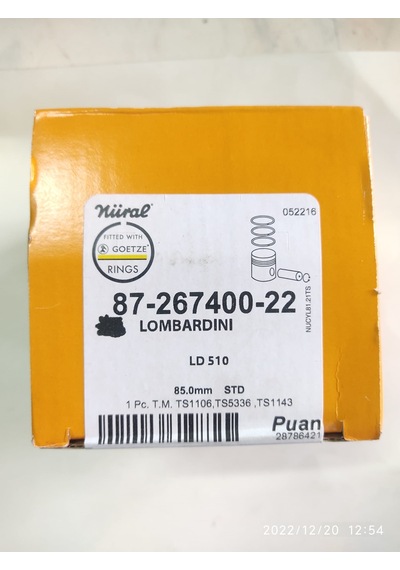 Antor/lombardini 3ld510 12hp Piston Segman/sekman Komple Std Nüral Goetze