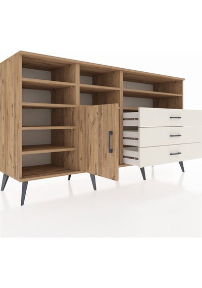 Kronos Konsol 8 Raflı 3 Çekmeceli Tek Kapaklı 176x59x99 Çam-çam/ Çam-çam/aytaşı Kronos Konsol 8 Raflı 3 Çekmeceli Tek Kapaklı 176x59x99 Çam-çam/ Çam-çam/aytaşı