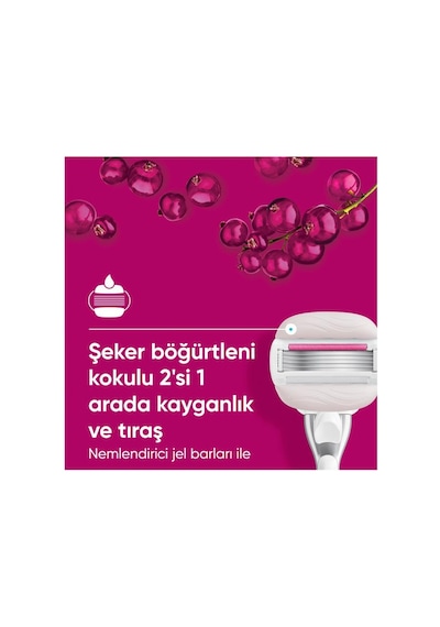 Gillette Venus Pro Comfortglide Sugarberry Kokulu Kadın Tıraş Makinesi, Olay Nemlendirici
