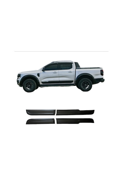 Ford Ranger T9 Kapı Koruma Seti 4 Parça Mat Siyah Kapı Yan Koruma