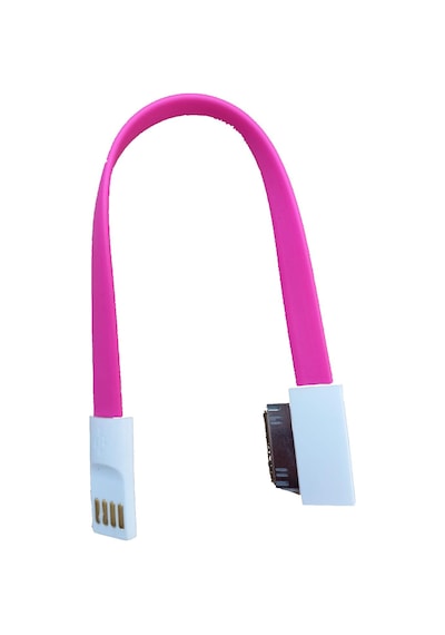 Apple Uyumlu iPhone 1,2,3,4 Kablo 3 iPod ,iPad 90 Derece Pembe