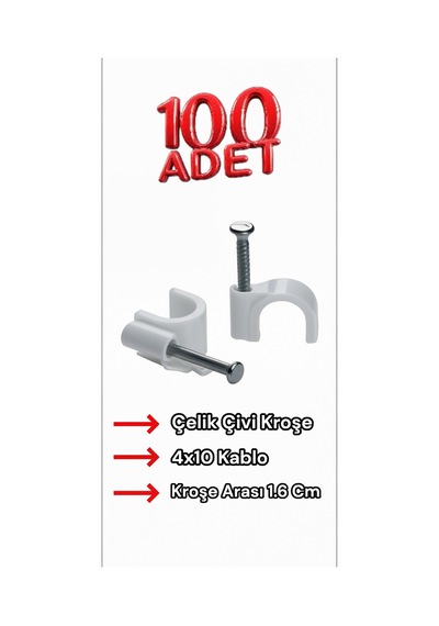 Sanelek Kroşe No:7 4x10 Kabloya Uyumlu 100 Adet