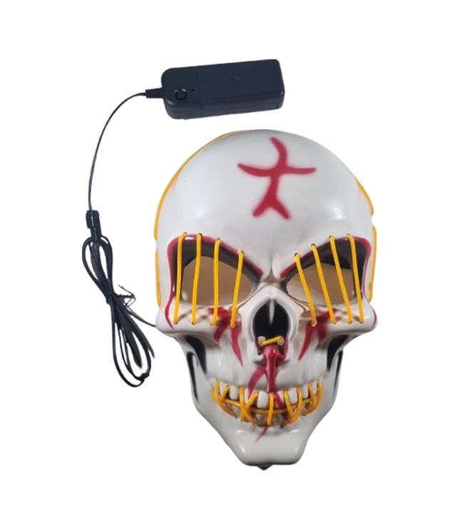 Halloween Maske Kuru Kafa Işıklı Sarı Teller Diğer