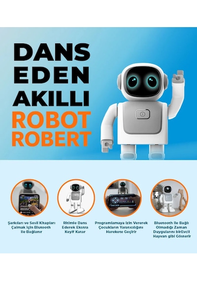 Dans Robotu Robert Rs01 Eğlenceli Öğretici Oyun Arkadaşı Bluetooth Hoparlör