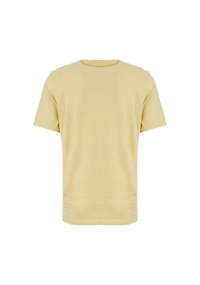 Dockers Sarı Erkek Slim Fit Logo Baskılı %100 Pamuk T-shirt A3143-30 Bej