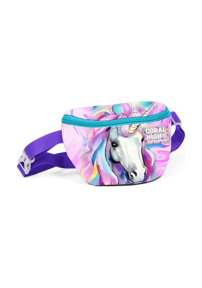 Coral High Renkli Unicorn Desenli Bel Çantası 11542 Çok Renkli