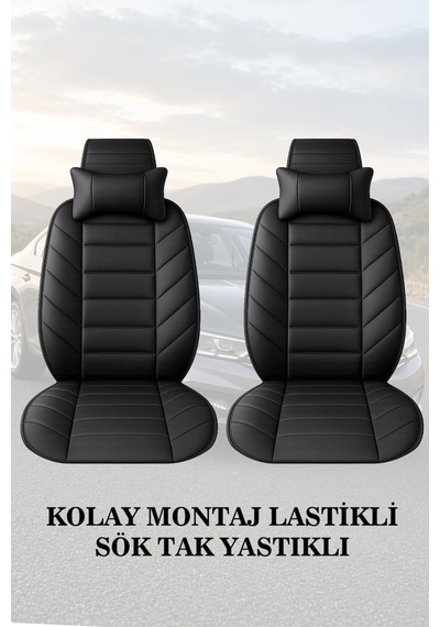Fiat Fiorino Cargo 2024 Uyumlu Premium Lüks Siyah Renk 2 Adet Minder Ve Yastık
