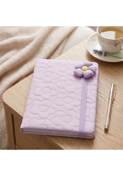 Pelüş Ve Eğlenceli Defter - Çiçek Figürlü Lila