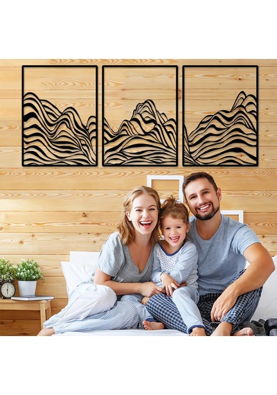 Modern Minimalist Çizgi Metal Dağ Duvar Sanatı Dekoru, Soyut Dağ Silsilesi Ev Dekoru, Dağ Rustik Metal Asma Tabela Diğer