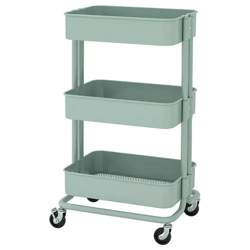 Ikea Råskog Servis Arabası , Bej, 35x45x77 Cm, Kapaksız Açık Turkuaz