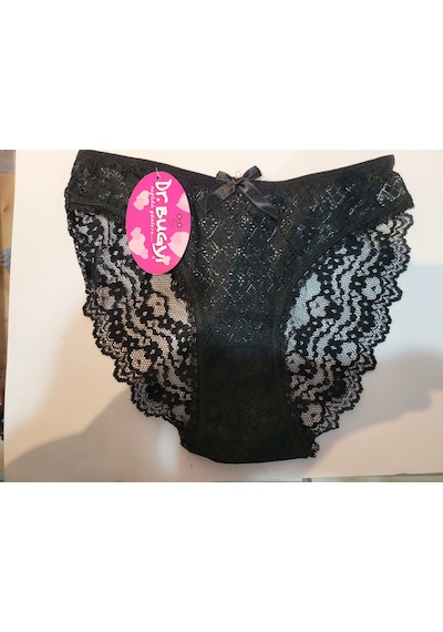 Bugy Dantel Detaylı Kadın Külot Slip V39 Siyah