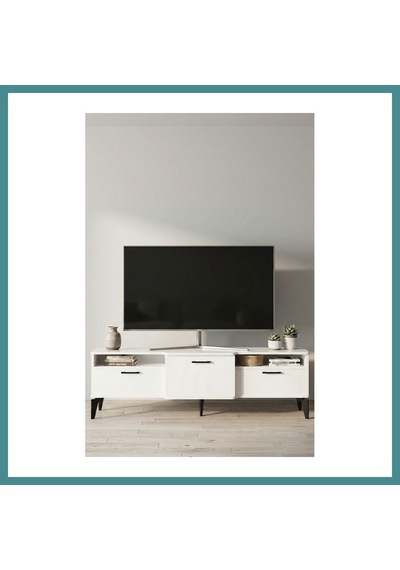 Trendexa Mistral Tv Sehpası Metalik Beyaz 160x40 Cm Mac