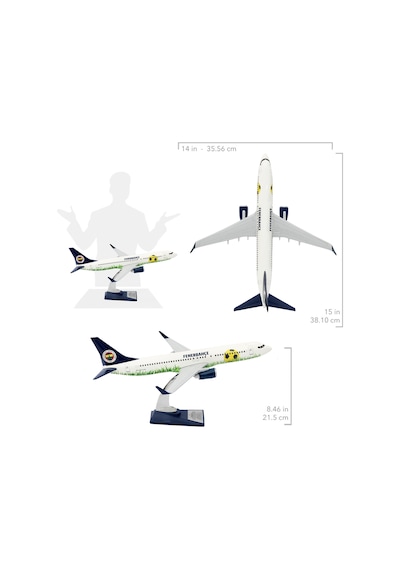 Zekupp Boeing 737-800 1/100 Ölçek Fenerbahçe Lisanslı Stadyum Tasarım Maket Uçak
