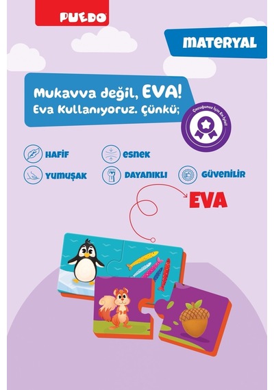 Puedo What Do I Eat Eşleştirme Yapbozu 24 Parça Eğitici Oyuncak 3+ Yaş Hayvan Besin Oyunu
