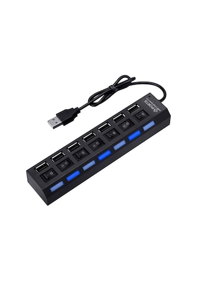 7 Port Usb Hub - On/Off Switch Işıklı - Usb Çoklayıcı - Chipli (519136778)