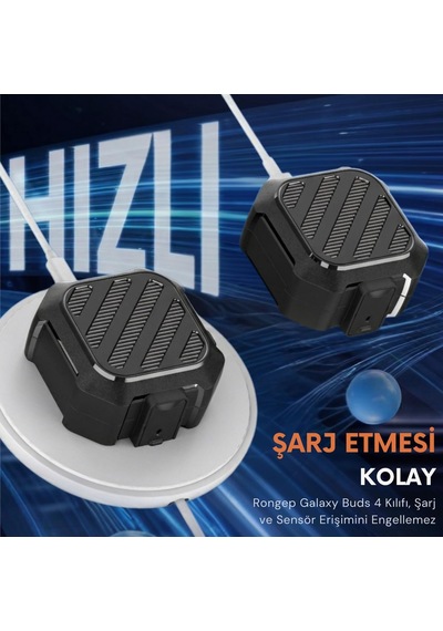 Hexa-shield Samsung Galaxy Buds4 Pro/buds 4 İçin Kılıf Güvenlik Kilit Tasarımlı Tam Koruma Sağlayan Galaxy Buds4 Kulaklık Kılıfı Karbon Fiber Görünümlü Samsung Buds 4 Pro Kılıfı Siyah