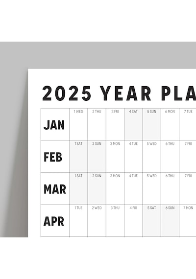 2026 Yıllık Planlayıcı Duvar Takvimi, Aylık Planlayıcı Aile Takvimi, Siyah Beyaz Yatay Takvim