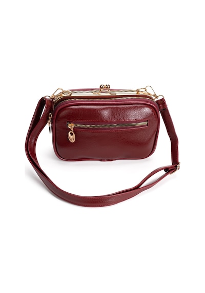 Newish Polo Kadın Ayarlanabilir Askılı Klipsli Omuz Çantası New418 Bordo