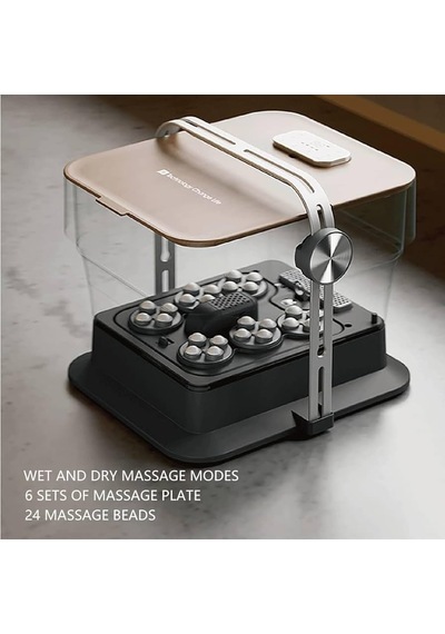 Aurum Ayak Masajı, Isıtma Fonksiyonlu, Elektronik Su Banyolu, Gri, Shiatsu Masajı, Uzaktan Kumandalı, 41x36x34 Cm, Model Edentec101