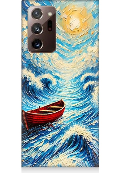 Samsung Galaxy Note 20 Ultra Uyumlu Fırtınada Kırmızı Sandal Desenli Silikon Kılıf Çok Renkli