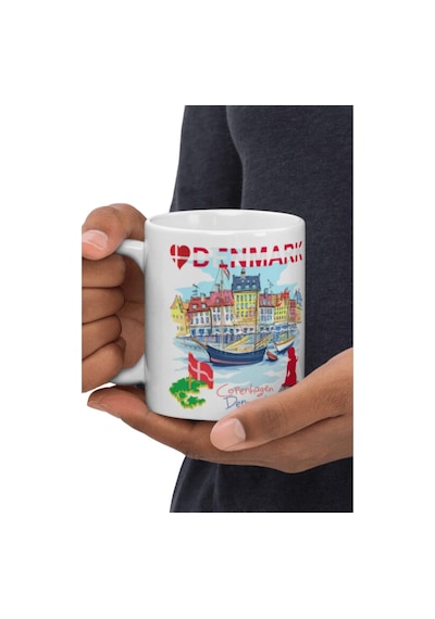 Danimarka Kupa Bardak 2 Adet Seyahat Hatıra Denmark Mug