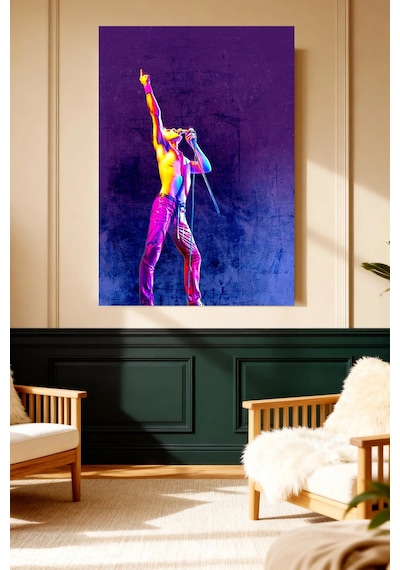 Mushen Studio F.m Konser Sahnesi Neon Kanvas Tablo Solvent Baskı Müzik Sanatı Duvar Dekoru Canvas