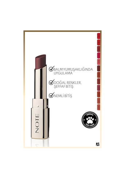 Note Cosmetique Iconic Sheer Lipstick Nemlendirici Parlak Ruj 207 Idol - Kahverengi