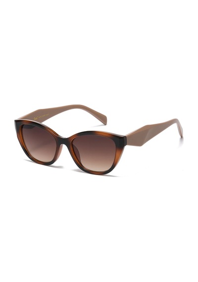 Evara Kahverengi Retro Kedi Gözü Kemik Çerçeve Kalın Sap Unisex Uv400 Vintage Retro Güneş Gözlüğü