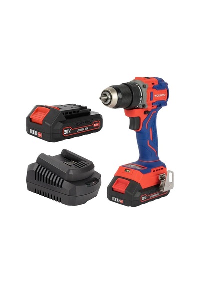 Workpro Wp390022 20volt 2.0ah Li-ion 65nm. Çift Akülü Kömürsüz Profesyonel Şarjlı Matkap