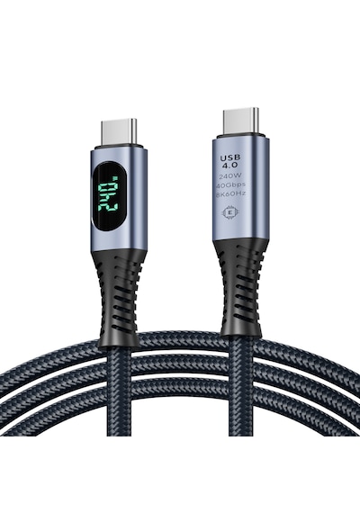 SooPii S42 PD 240W Led Ekranlı Usb 4.0 40g 8k-60hz Type-C Örgülü Kablo