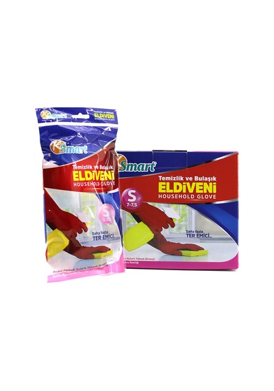 S Beden Temizlik Ve Bulaşık Eldiveni - Doğal Pamuk Astarlı - Plastik