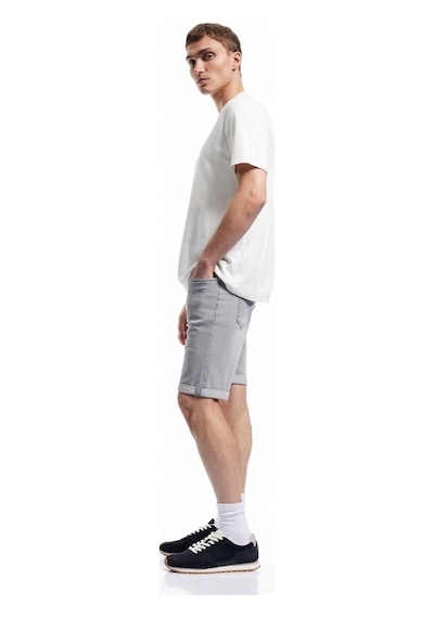 Koton Normal Bel Pamuklu Slim Fit Jean Şort Gri 5sam40132nd Gri