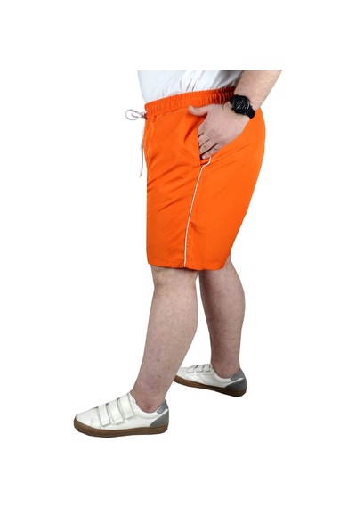 Mode Xl Büyük Beden Deniz Şortu White Line 21451 Oranj 001
