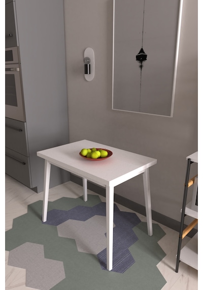 Vilinze Avanos Beyaz Mdf Sabit Mutfak Masası - 60x90 Cm