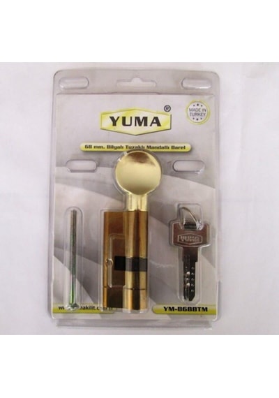 Tuzaklı Bilyalı Mandallı Barel Kapı Kilidi Göbek Sarı 68 Mm